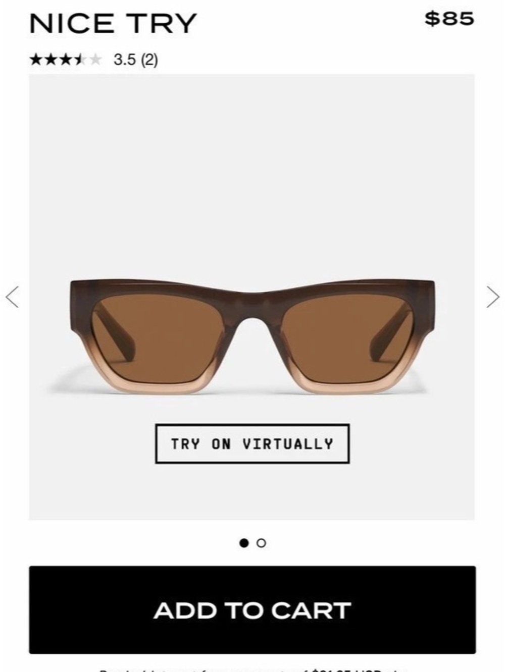 QUAY Nice Try Brown & Black Sunglasses